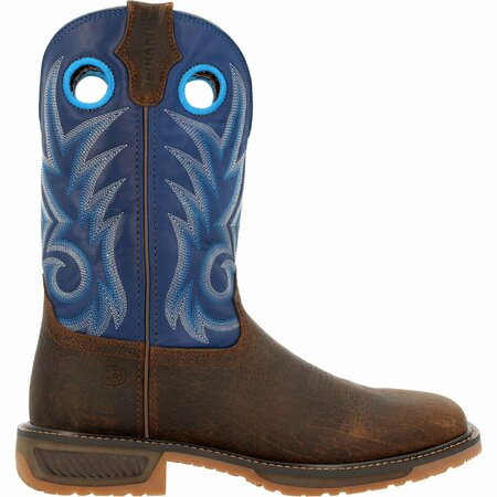 Durango WorkHorse Worn Saddle and Denim Blue Western Work Boot, WORN SADDLE/DENIM BLUE, W, Size 10.5 DDB0400
